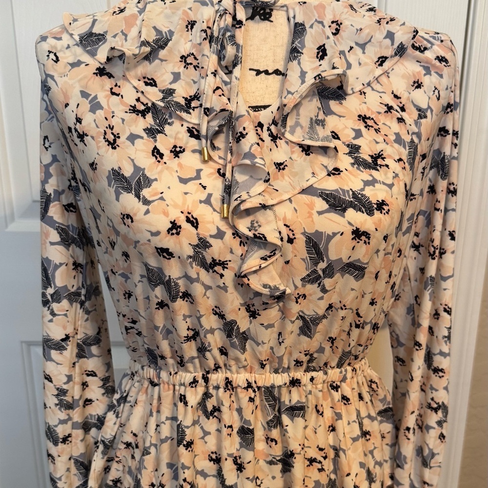 NWT Lauren Ralph Lauren White Pink and Blue Long Sleeved Blouse Size PS